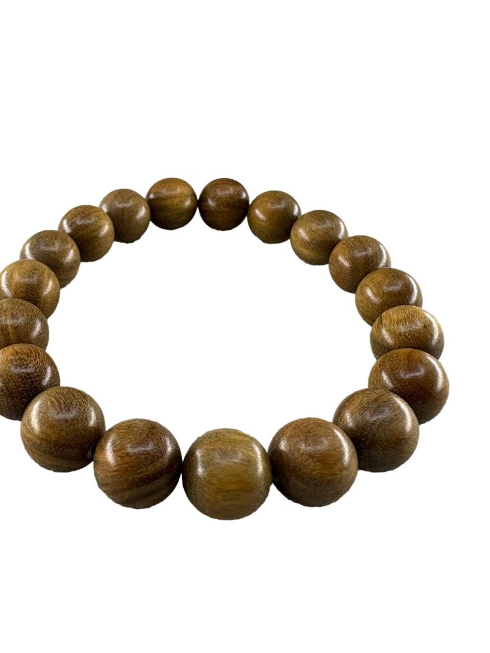 Natural Green Sandalwood Bead Bracelet 10mmx19 Mala Prayer 13.6g - Picture 3 of 6